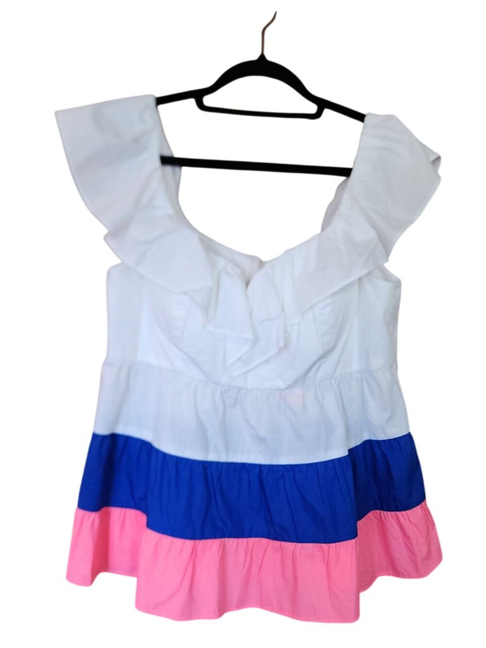 Lilly Pulitzer Emie Ruffle Top Ruffle Shoulder Womens Size 10 NWT MRSP $148
